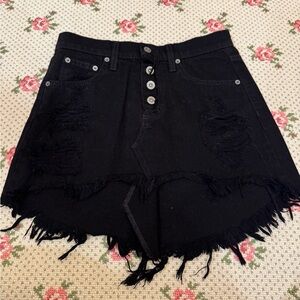 CarMar Black Denim Skirt worn once